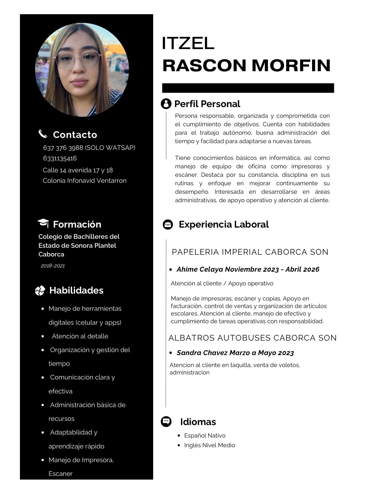 Cajera, ventas, atención cliente  